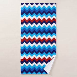 Schattige Rood Wit Blauw Chevrons Badhanddoek
