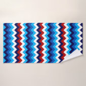 Schattige Rood Wit Blauw Chevrons Badhanddoek (Badhanddoek)