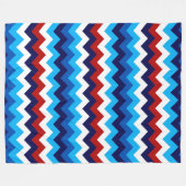 Schattige Rood Wit Blauw Chevrons Groot Fleece Dek (Voorkant (Horizontaal))