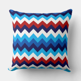 Schattige Rood Wit Blauw Chevrons Groot Sierkussen