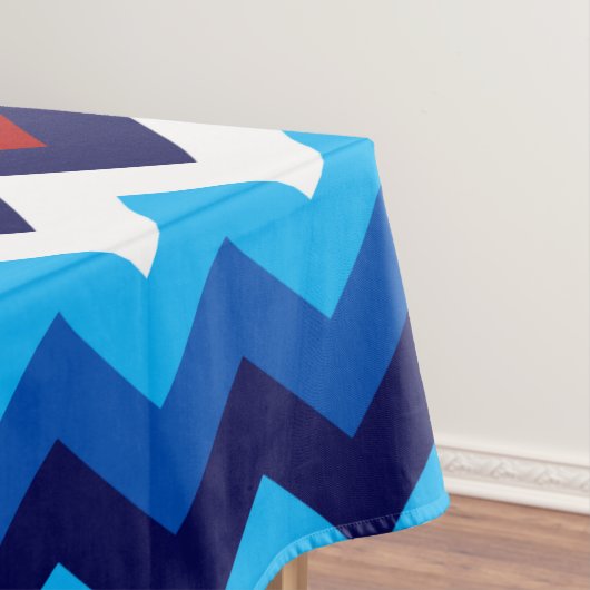Schattige rood wit blauw Chevrons groot tafelkleed (Voorbeeld)