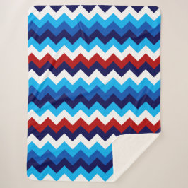 Schattige Rood Wit Blauw Chevrons Grote Sherpa Dek Sherpa Deken