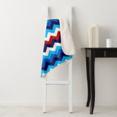 Schattige Rood Wit Blauw Chevrons Grote Sherpa Dek Sherpa Deken (In situ)