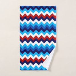 Schattige Rood Wit Blauw Chevrons Handdoek