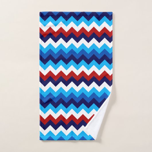 Schattige Rood Wit Blauw Chevrons Handdoek (Handdoek)