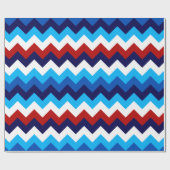 Schattige Rood Wit Blauw Chevrons Inpakpapier (Vlak)