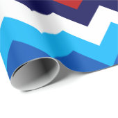 Schattige Rood Wit Blauw Chevrons Inpakpapier (Rol Hoek)