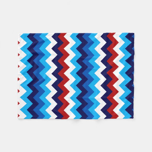 Schattige Rood Wit Blauw Chevrons Kleine Fleece De Deken (Voorkant (Horizontaal))