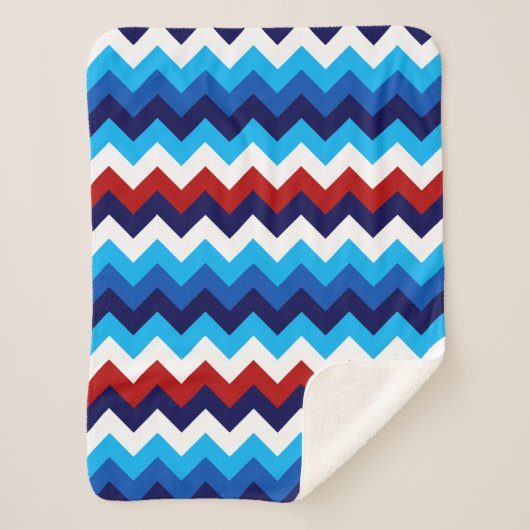 Schattige Rood Wit Blauw Chevrons Kleine Sherpa De Sherpa Deken (Voorkant)