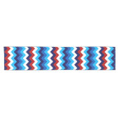 Schattige Rood Wit Blauw Chevrons Kleine Tafellope Korte Tafelloper (Horizontaal)