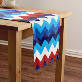 Schattige Rood Wit Blauw Chevrons Kleine Tafellope Korte Tafelloper (Voorbeeld)