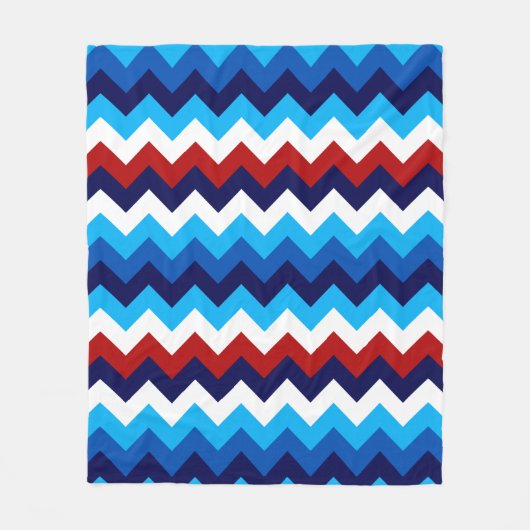 Schattige Rood Wit Blauw Chevrons Medium Fleece De (Voorkant)