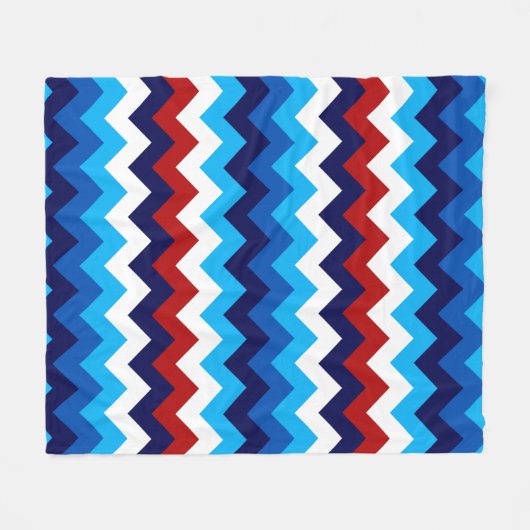 Schattige Rood Wit Blauw Chevrons Medium Fleece De (Voorkant (Horizontaal))