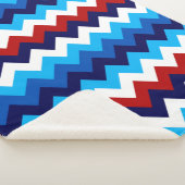 Schattige Rood Wit Blauw Chevrons Medium Sherpa De Sherpa Deken (3/4)