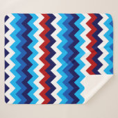 Schattige Rood Wit Blauw Chevrons Medium Sherpa De Sherpa Deken (Voorkant (horizontaal))