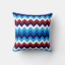 Schattige Rood Wit Blauw Chevrons Sierkussen
