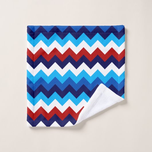 Schattige rood wit blauw chevrons washandje (Wasdoekje)