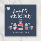 Schattige rood wit en blauw 4th van juli feest bedankjes labels (Voorkant)