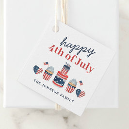 Schattige rood wit en blauw 4th van juli feest bedankjes labels