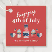 Schattige rood wit en blauw 4th van juli feest bedankjes labels (Voorkant)