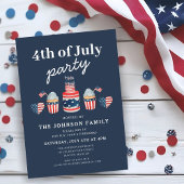 Schattige rood wit en blauw 4th van juli feest kaart