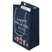 Schattige rood wit en blauw 4th van juli feest klein cadeauzakje (Voorkant Gekanteld)