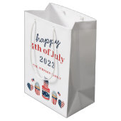 Schattige rood wit en blauw 4th van juli feest medium cadeauzakje (Achterkant Gekanteld)