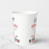 Schattige rood wit en blauw 4th van juli feest papieren bekers (Rechts)