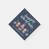 Schattige rood wit en blauw 4th van juli feest servet (Hoek)