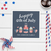 Schattige rood wit en blauw 4th van juli feest servet