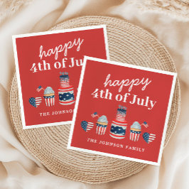 Schattige rood wit en blauw 4th van juli feest servet