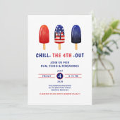 Schattige rood wit en blauw ijslolly 4 juli kaart (Staand voorkant)