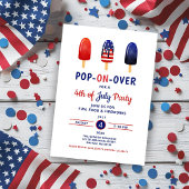 Schattige rood wit en blauw ijslolly 4 juli kaart