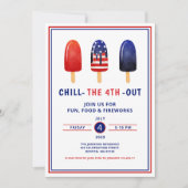 Schattige rood wit en blauw ijslolly 4 juli kaart (Voorkant)