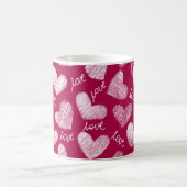 Schattige rood wit gekrabbeld harten met liefde sc koffiemok (Center)