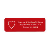 Schattige rood wit hart moderne Valentijn's Day Etiket (Voorkant)