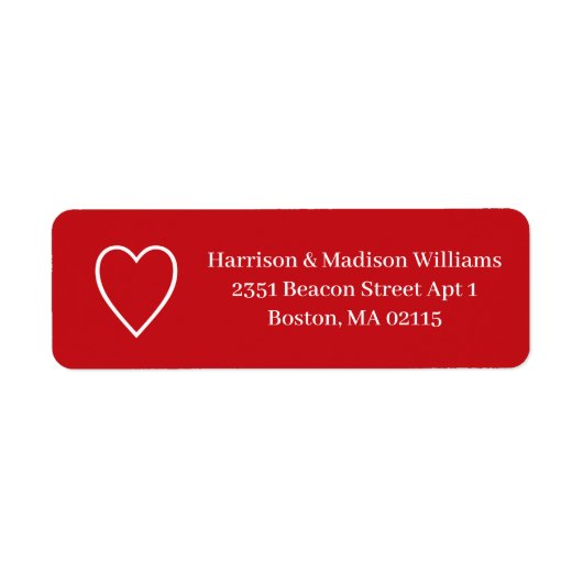 Schattige rood wit hart moderne Valentijn's Day Etiket (Voorkant)