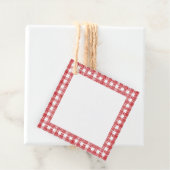 Schattige rood & wit kant gingham plaid bedankjes labels (In situ)