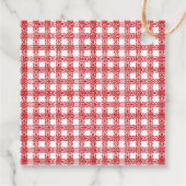 Schattige rood & wit kant gingham plaid bedankjes labels (Achterkant)