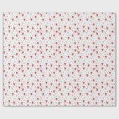 Schattige rood-wit minimalistisch hartpatroon cadeaupapier (Vlak)