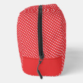 Schattige Rood & Wit Polkadotpatroon monogram Toilettasje (Rechts)