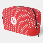 Schattige Rood & Wit Polkadotpatroon monogram Toilettasje (Rechterhoek)