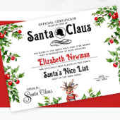 Schattige Rood Wit Santa Naughty Nice Lijst Offici Feestdagenkaart