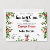 Schattige Rood Wit Santa Naughty Nice Lijst Offici Feestdagenkaart (Voorkant)