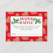 Schattige Rood Wit Slice Baby Luier Raffle Informatiekaartje (Voorkant)