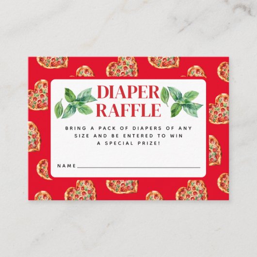 Schattige Rood Wit Slice Baby Luier Raffle Informatiekaartje (Voorkant)
