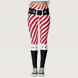 Schattige Rood Wit Strepen Candy Cane Stars Kerst Leggings
