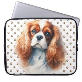 SCHATTIGE ROOD-WITTE CAVALIER KING CHARLES SPANIEL LAPTOP SLEEVE
