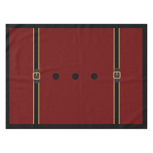 Schattige Rood Zwart Goud Santa Belt Kerstversieri Tafelkleed (Voorkant (Horizontaal))