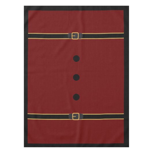 Schattige Rood Zwart Goud Santa Belt Kerstversieri Tafelkleed (Voorkant)